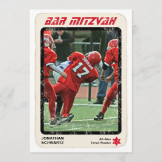 Sports Star Bar Mitzvah Invitation Rouge et Noir