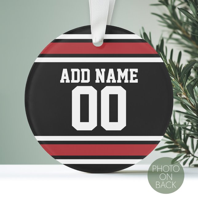 Sports Team Football Jersey Nom personnalisé (Personalized Photo Ornament - Sports Jersey Theme)