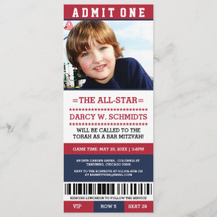 Sports Ticket Bar Mitzvah Invitations