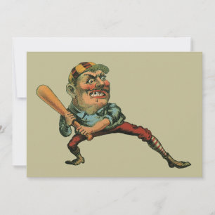 Sports Vintage, joueur de baseball en colère batte