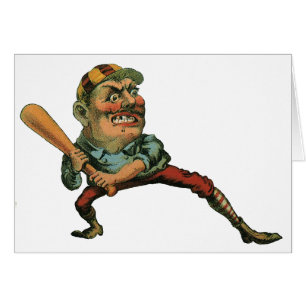 Sports Vintage, joueur de baseball en colère Batte