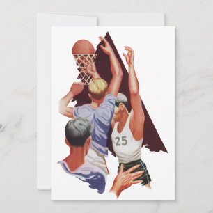 Sports Vintage, Joueurs de Basket-ball dans un Mat