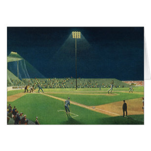 Sports vintage, match de baseball nocturne