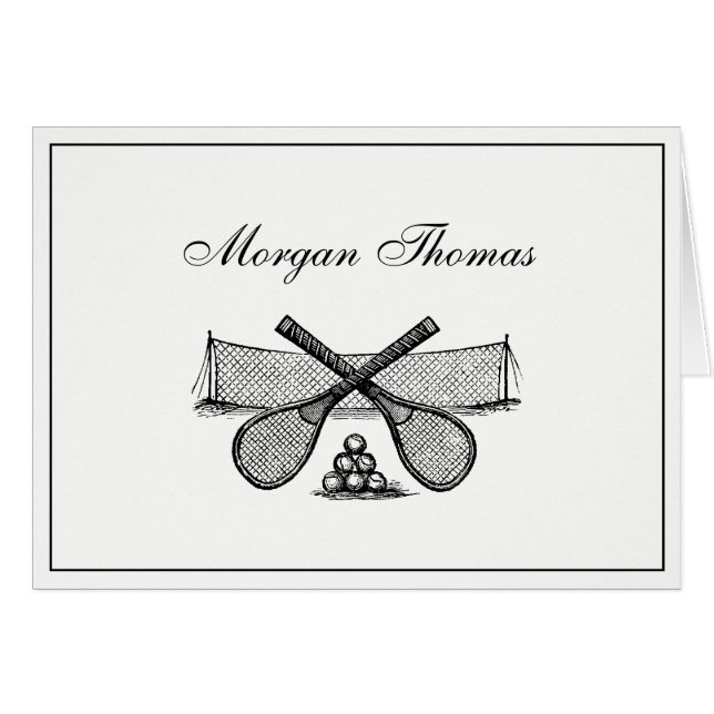 Sports Vintage Tennis Net, Raquettes Croisées, Bal (Devant Horizontal)