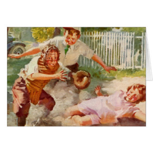 Sports vintages, Enfants Jouer Sticball Baseball