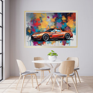 Sports Voiture Orange Art Moderne Poster