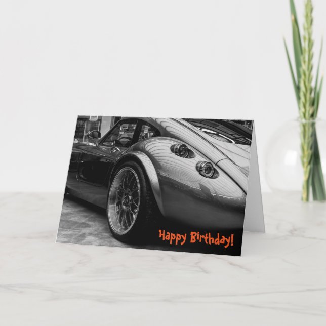 Sportscar Bonne Carte de voeux d'anniversaire (Devant)