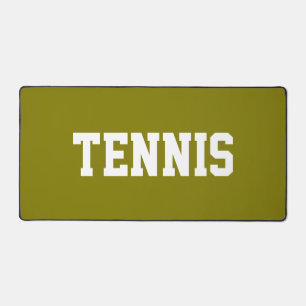 Sporty Athletic Blanc Texte TENNIS Sur Olive Doré