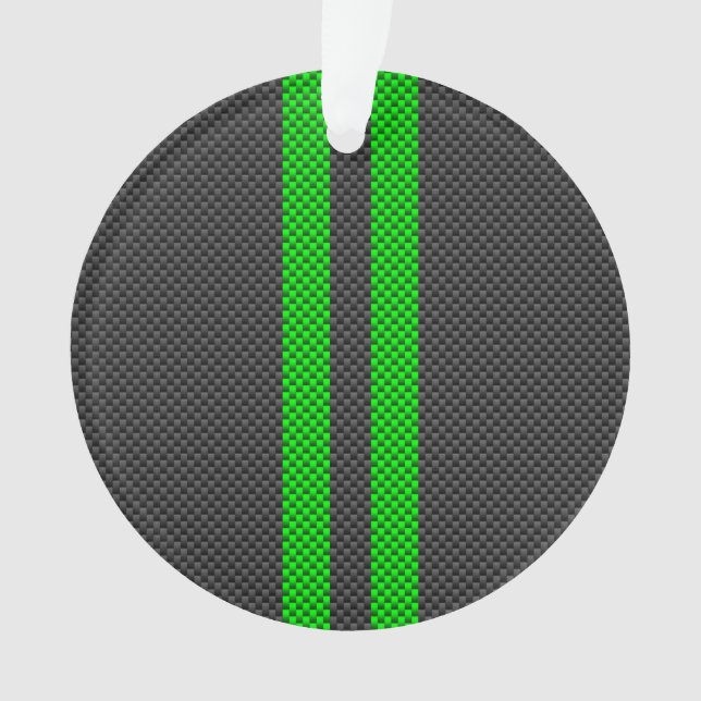 Sporty Green Carbon Fiber Style Racing Stripes (devant)