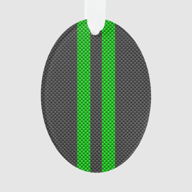 Sporty Green Carbon Fiber Style Racing Stripes (devant)