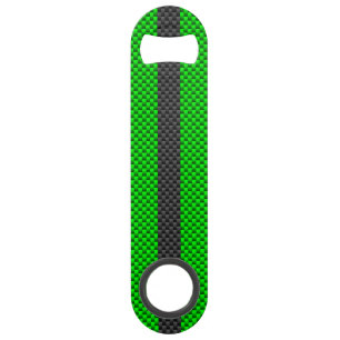 Sporty Green Carbon Fiber Style Racing Stripes