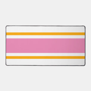 Sporty Rose Golden Yellow Racing Stripes Sur Blanc