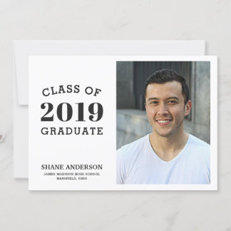 Sporty Varsity Lettering Grad Photo Faire-part