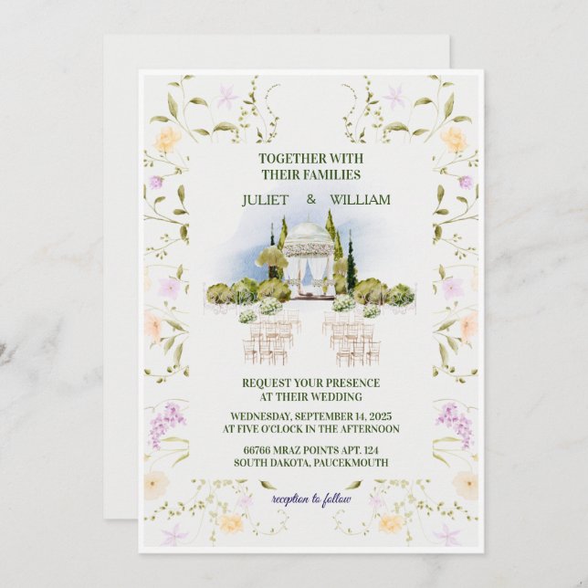 Sporty Wedding Invitation | Glass House  (Devant / Derrière)