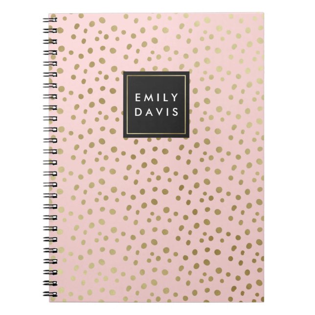 Spots roses et or | Carnet (Devant)