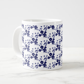 Spray floral, Mug de café S1-Bleu-Blanc-Jumbo