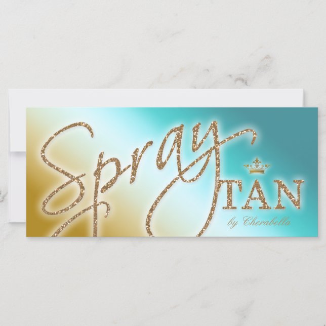 Spray Tan certificat cadeau Parties scintillant or (Devant)