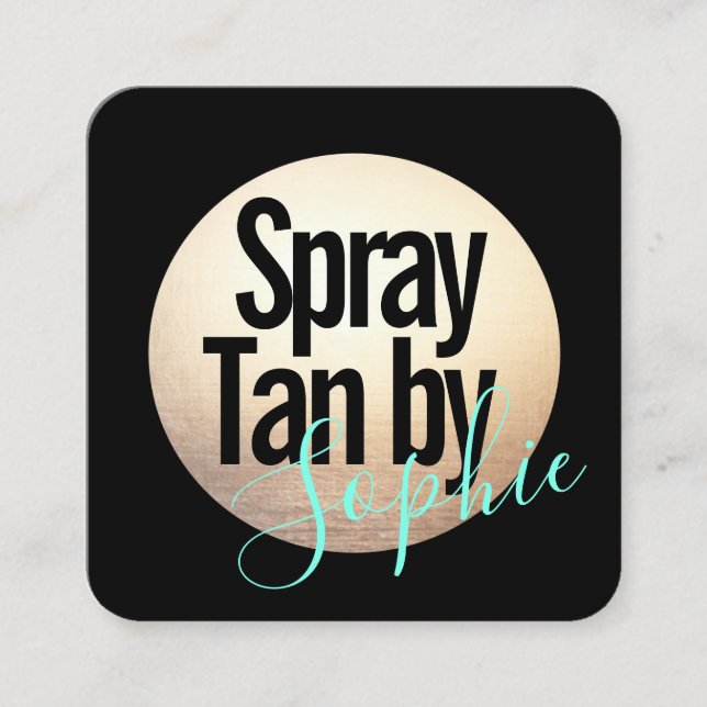 Spray Tanning Gold Carte de visite (Devant)