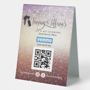 SPRAY TANS VENMO QR CODE SIGNE PÉDESTAL