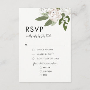 Sprigs Mariages ivoire et Blush, carte de menu RSV