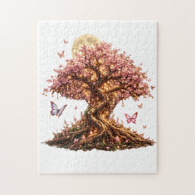 Spring Blossom Moon Tree Puzzle (Vertical)