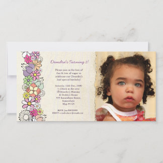 Spring Blossoms Baby Girls 2nd Birthday Invitation