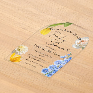 Spring Botanical Acrylic Baby Shower Invitation