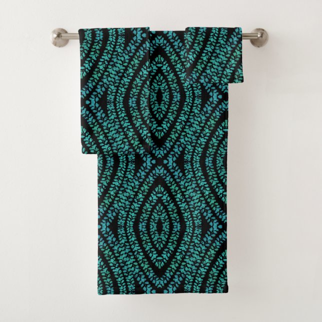 Spring Break Leaves Turquoise Colored Art Design (En situation)