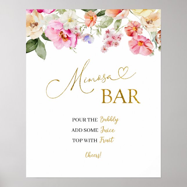 Spring Colorful Floral Mimosa Poster (Devant)