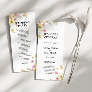 Spring Élégant Mariage floral programme plat
