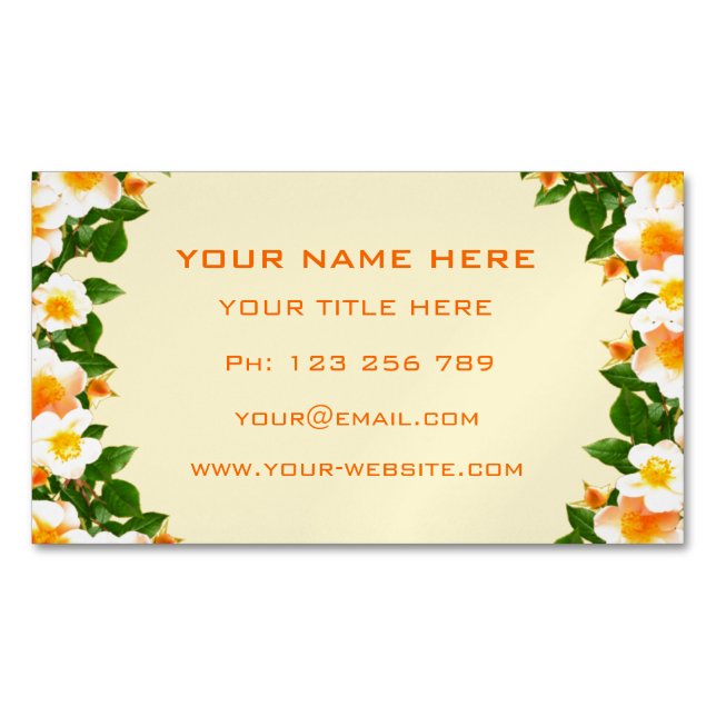 Spring Floral Fresh Design Business Card Magnet (devant)