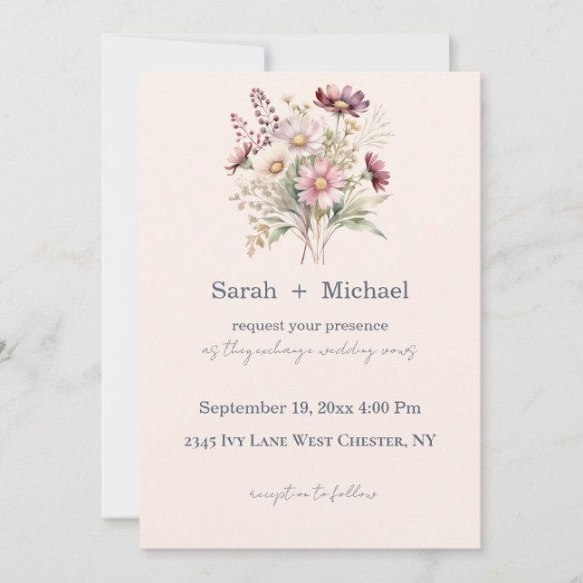 Spring Floral Wedding Invitation (Devant)