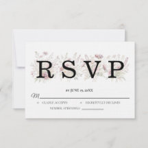 Spring Floral Wedding RSVP card