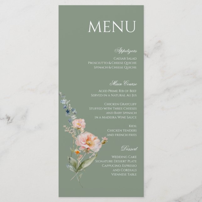 Spring Garden Pastel Romance Menu Design (Devant)