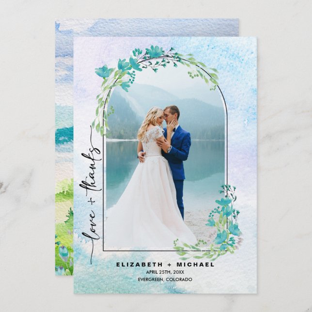 Spring Mounts Mariage Merci Carte photo (Devant / Derrière)