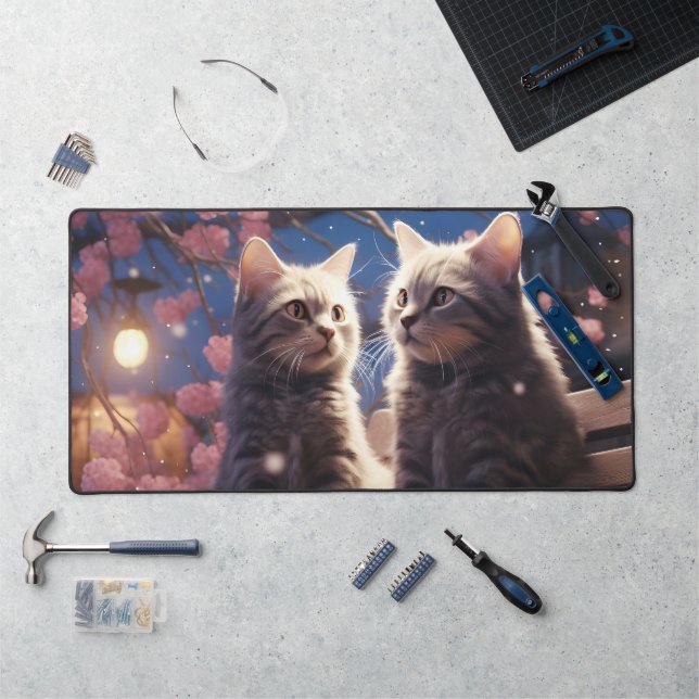 Spring Sweet Cherry Blossoms Kittens (Poste de travail)