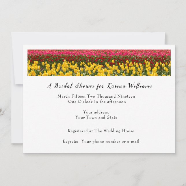Spring Tulip Bridal Shower Invitation (Devant)