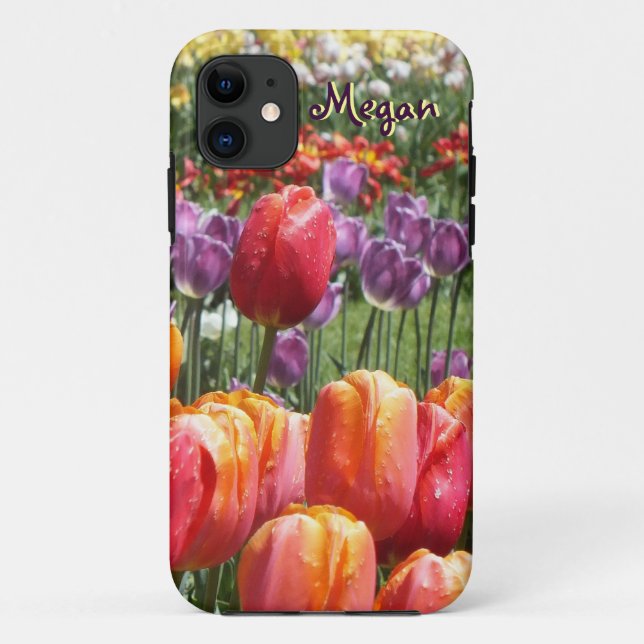 Spring Tulip Garden iPhone 5 Coque (Dos)