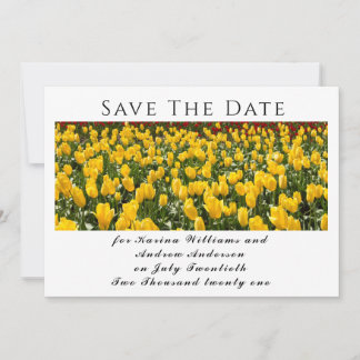 Spring Tulips Flat Save The Date Card
