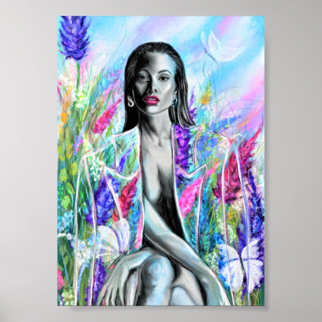 Spring Woman Poster Print - Painting Art (Devant)