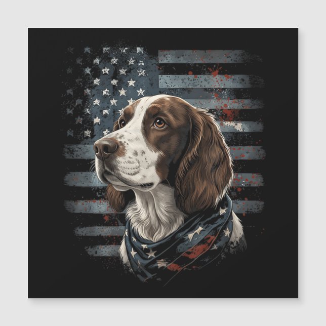 Springer Spaniel Chien Drapeau Américain (Devant)