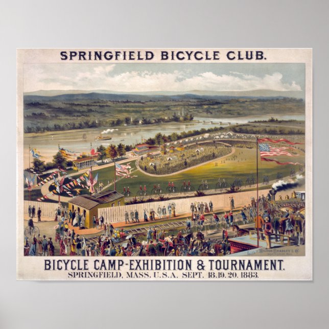 Springfield Bicycle Club Poster vintage Art (Devant)