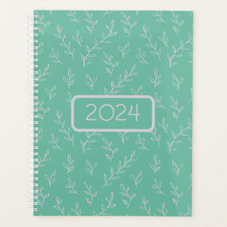 Springy : Feuilles croqués à la main sur vert ment