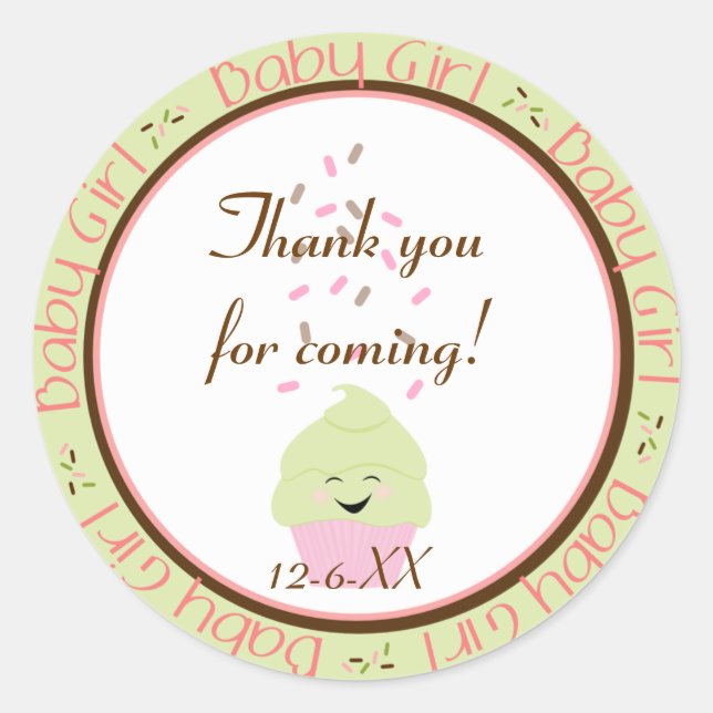 Sprinkings Cupcake Sprinkers Baby Girl Sticker (Devant)