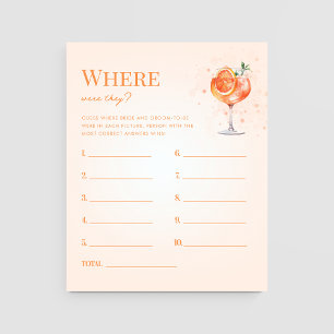 Spritz Boisson Où Étaient-Ils Fête des mariées Jeu