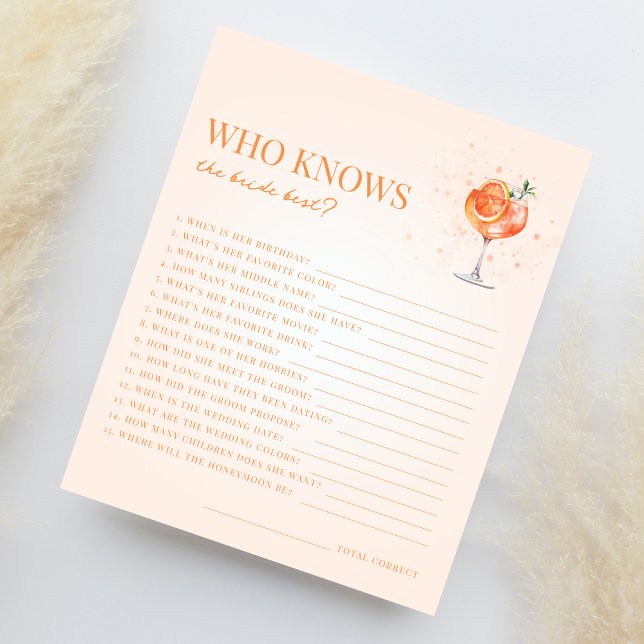 Spritz Cocktail qui connaît la mariée meilleur jeu (Créateur téléchargé)