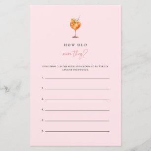 Spritz Quel âge avaient-ils Jeu de Baby Shower de