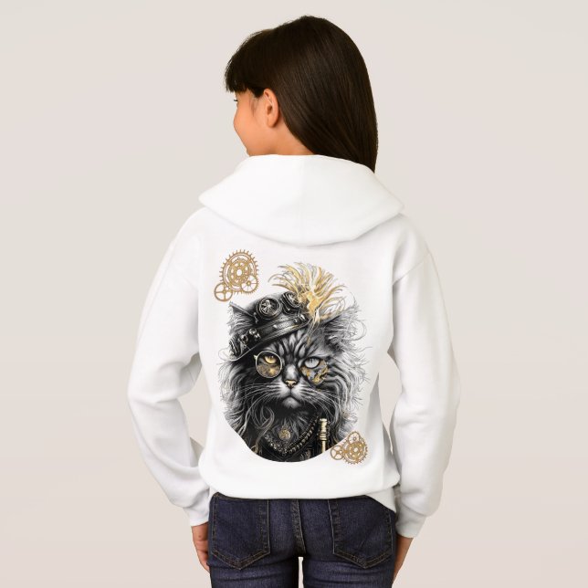 Spunky Paws Le Chat Steampunk Funky  (Dos entier)