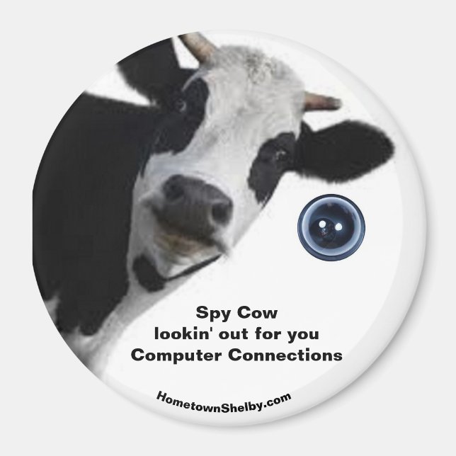 Spy Cow cherche pour vous un aimant amusant (Devant)