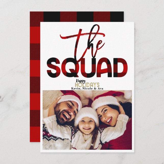 SQUAD Famille Noël Carte photo (Devant / Derrière)